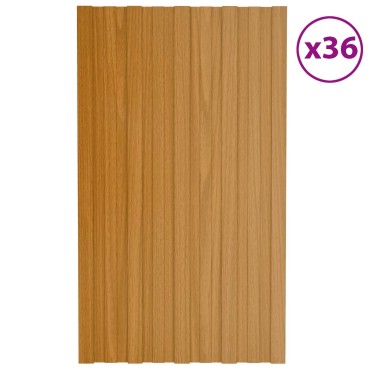 vidaXL Πάνελ οροφής 36 τμχ. Φυσικό 80 x 45 cm Γαλβανισμένος χάλυβας