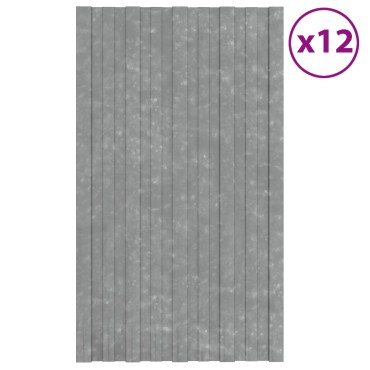 vidaXL Πάνελ οροφής 12 τμχ. Ασημί 80 x 45 cm Γαλβανισμένος χάλυβας
