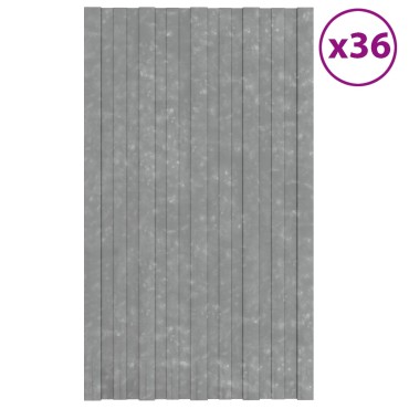vidaXL Πάνελ οροφής 36 τμχ. Ασημί 80 x 45 cm Γαλβανισμένος χάλυβας