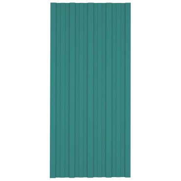 vidaXL Πάνελ οροφής 36 τμχ. Πράσινο 100 x 45 cm Γαλβανισμένος χάλυβας