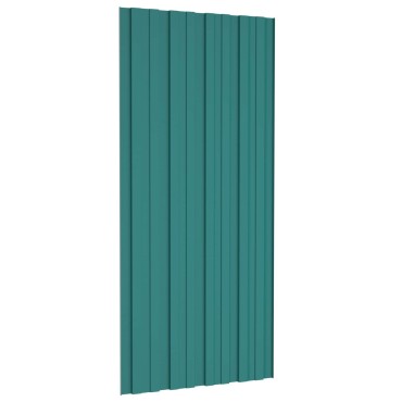 vidaXL Πάνελ οροφής 36 τμχ. Πράσινο 100 x 45 cm Γαλβανισμένος χάλυβας