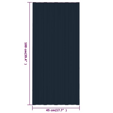 vidaXL Πάνελ οροφής 36 τμχ. Ανθρακί 100 x 45 cm Γαλβανισμένος χάλυβας
