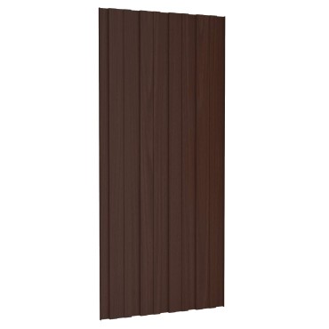 vidaXL Πάνελ οροφής 12 τμχ. Καφέ 100 x 45 cm Γαλβανισμένος χάλυβας