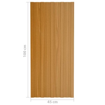 vidaXL Πάνελ οροφής 12 τμχ. Φυσικό 100 x 45 cm Γαλβανισμένος χάλυβας
