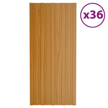 vidaXL Πάνελ οροφής 36 τμχ. Φυσικό 100 x 45 cm Γαλβανισμένος χάλυβας