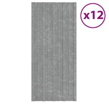vidaXL Πάνελ οροφής 12 τμχ. Ασημί 100 x 45 cm Γαλβανισμένος χάλυβας