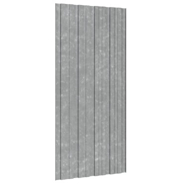 vidaXL Πάνελ οροφής 12 τμχ. Ασημί 100 x 45 cm Γαλβανισμένος χάλυβας