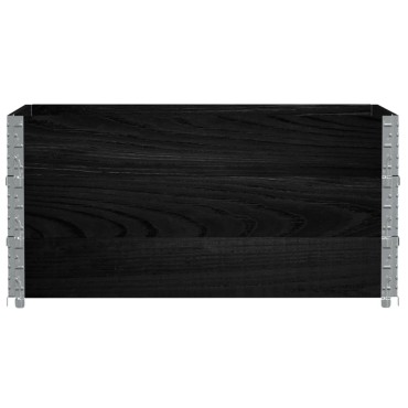 vidaXL Κολάρα Παλέτας 3 τεμ. Μαύρο 120x80 εκ. από Μασίφ Ξύλο Πεύκου