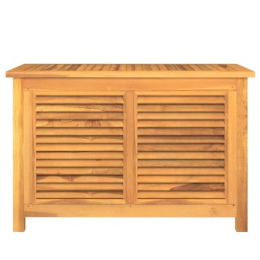 vidaXL Μπαούλο Αποθήκευσης Κήπου με Τσάντα 90x50x58cm Μασίφ Ξύλο Teak 1 τεμ.