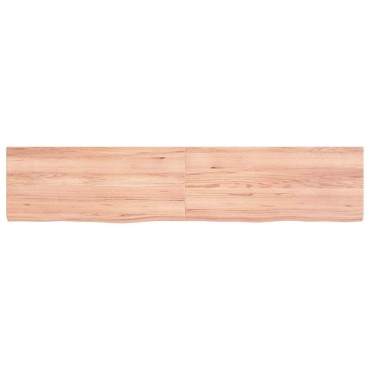 vidaXL Ράφι Τοίχου Ανοιχτό Καφέ 140x30x(2-4)cm Επεξ. Μασίφ Ξύλο Δρυός 1 τεμ.