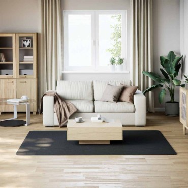 vidaXL Χαλί Πλενόμενο Μαλακό Shaggy Μαύρο 160x230cm Αντιολισθητικό