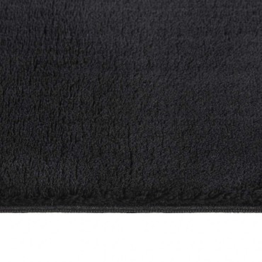 vidaXL Χαλί Πλενόμενο Μαλακό Shaggy Μαύρο 160x230cm Αντιολισθητικό