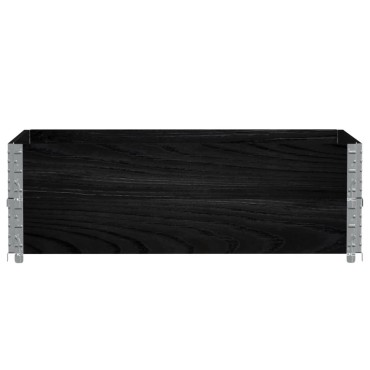 vidaXL Κολάρα Παλέτας 2 τεμ. Μαύρο 120x80 εκ. από Μασίφ Ξύλο Πεύκου
