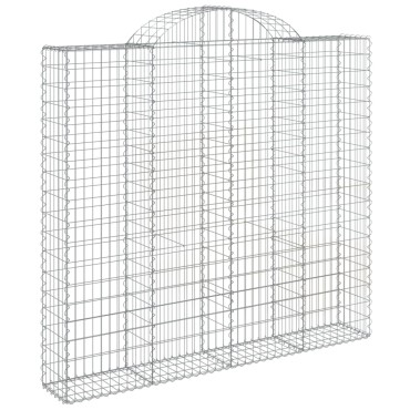 vidaXL Συρματοκιβώτια Τοξωτά 2 τεμ. 200x30x180/200 εκ. Γαλβαν. Ατσάλι