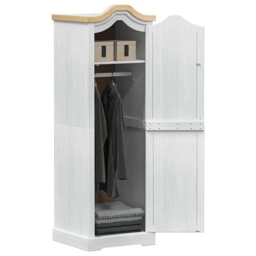 vidaXL Ντουλάπες με ράφι Λευκό 55x52x170cm Στερεά ξυλεία πεύκου