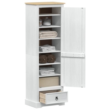 vidaXL Ντουλάπες με ράφι Λευκό 55x38x170cm Στερεά ξυλεία πεύκου