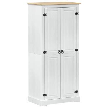 vidaXL Ντουλάπες με ράφι Λευκό 76x50x170cm Στερεά ξυλεία πεύκου