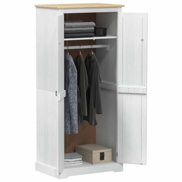 vidaXL Ντουλάπες με ράφι Λευκό 76x50x170cm Στερεά ξυλεία πεύκου