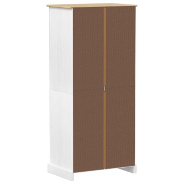 vidaXL Ντουλάπες με ράφι Λευκό 76x50x170cm Στερεά ξυλεία πεύκου