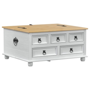 vidaXL storage box με ράφι Λευκό 90 x78x45cm Στερεά ξυλεία πεύκου