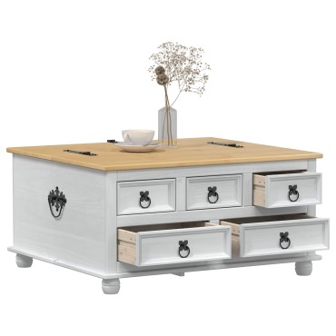 vidaXL storage box με ράφι Λευκό 90 x78x45cm Στερεά ξυλεία πεύκου