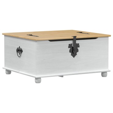vidaXL storage box με ράφι Λευκό 90 x78x45cm Στερεά ξυλεία πεύκου