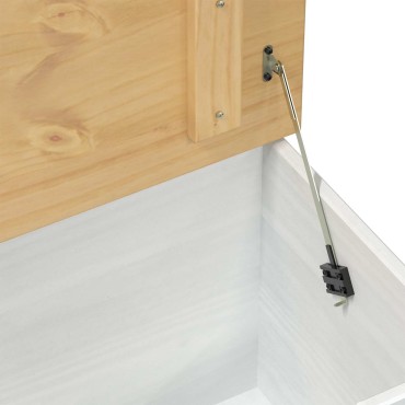 vidaXL storage box με ράφι Λευκό 90 x78x45cm Στερεά ξυλεία πεύκου