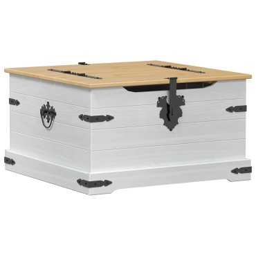 vidaXL storage box με ράφι Λευκό 78x78x45cm Στερεά ξυλεία πεύκου