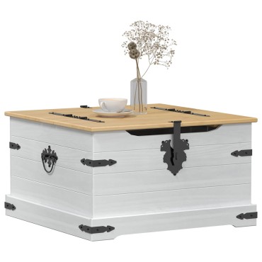 vidaXL storage box με ράφι Λευκό 78x78x45cm Στερεά ξυλεία πεύκου