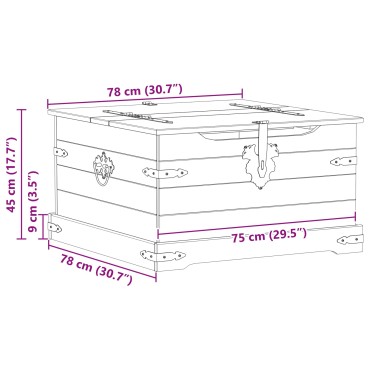 vidaXL storage box με ράφι Λευκό 78x78x45cm Στερεά ξυλεία πεύκου