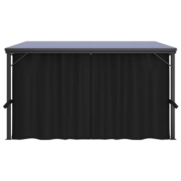 vidaXL Κιόσκι με Κουρτίνα Ανθρακί 405 x 294 x 244 εκ.