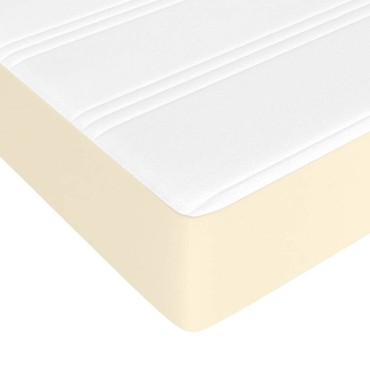 vidaXL Στρώμα με Pocket Springs Μεσαίας Σκληρότητας Κρεμ 140x190x20cm Συνθετικό Δέρμα 1 τεμ. - Διπλό