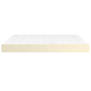 vidaXL Στρώμα με Pocket Springs Μεσαίας Σκληρότητας Κρεμ 180x200x20cm Συνθετικό Δέρμα 1 τεμ. - Διπλό