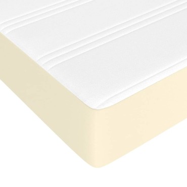 vidaXL Στρώμα με Pocket Springs Μεσαίας Σκληρότητας Κρεμ 180x200x20cm Συνθετικό Δέρμα 1 τεμ. - Διπλό