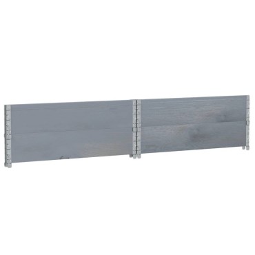 vidaXL Κολάρα Παλέτας 2 τεμ. Γκρι 100x100 εκ. από Μασίφ Ξύλο Πεύκου