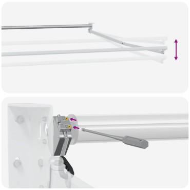 vidaXL Electric Awning Frame with LED and Wind Sensor 2.5 x 2 m Λευκό