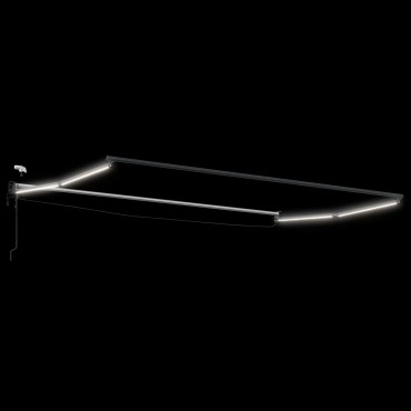 vidaXL Electric Awning Frame with LED and Wind Sensor 4 x 2 m Ανθρακί