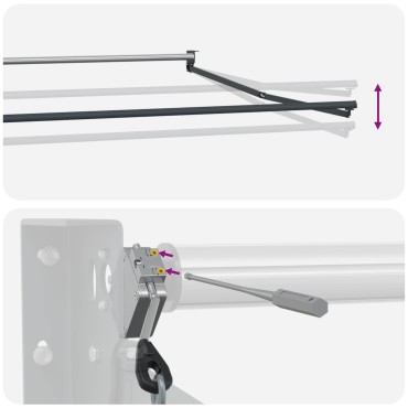 vidaXL Electric Awning Frame with LED and Wind Sensor 4 x 3 m Ανθρακί