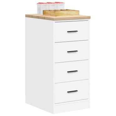 vidaXL ντουλάπι αποθήκευσης γκαράζ Λευκό 40x51x85 εκ μασίφ ξύλο πεύκο