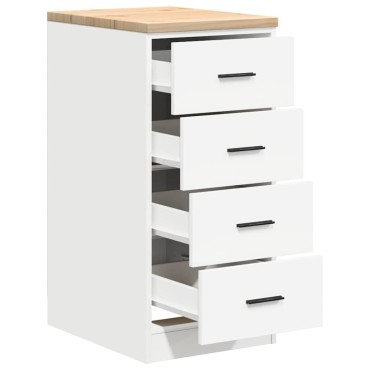 vidaXL ντουλάπι αποθήκευσης γκαράζ Λευκό 40x51x85 εκ μασίφ ξύλο πεύκο