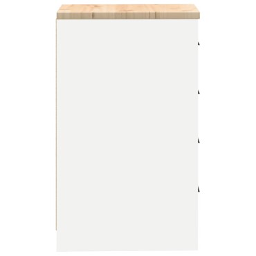 vidaXL ντουλάπι αποθήκευσης γκαράζ Λευκό 40x51x85 εκ μασίφ ξύλο πεύκο