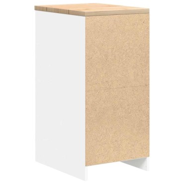 vidaXL ντουλάπι αποθήκευσης γκαράζ Λευκό 40x51x85 εκ μασίφ ξύλο πεύκο