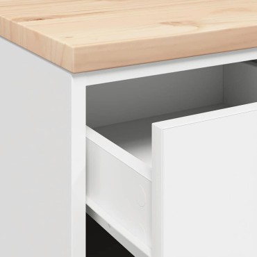 vidaXL ντουλάπι αποθήκευσης γκαράζ Λευκό 40x51x85 εκ μασίφ ξύλο πεύκο