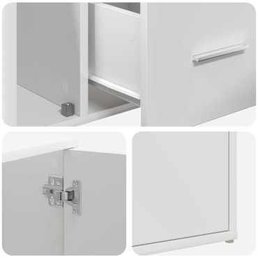 vidaXL Ντουλάπι Γωνιακό Λευκό 200x40x45cm από Επεξ. Ξύλο 1 τεμ.