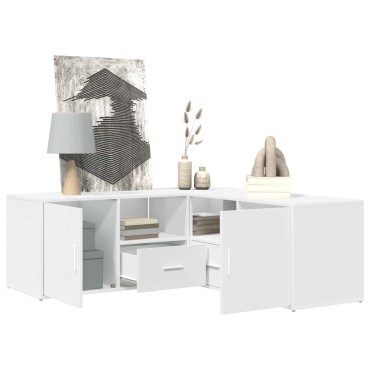 vidaXL Ντουλάπι Γωνιακό Λευκό 200x40x45cm από Επεξ. Ξύλο 1 τεμ.