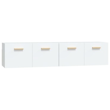 vidaXL Ντουλάπια Τοίχου 2 τεμ. Λευκά 80x35x36,5cm Επεξ. Ξύλο