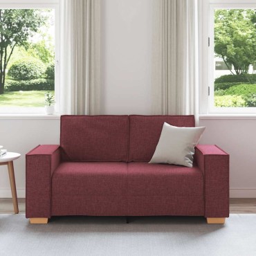 vidaXL Διθέσιος Καναπές Κόκκινος 160x78x84cm από Ύφασμα