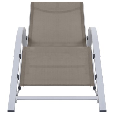 vidaXL Ξαπλώστρα Taupe από Textilene και Αλουμίνιο 167x60x66cm 1 τεμ.