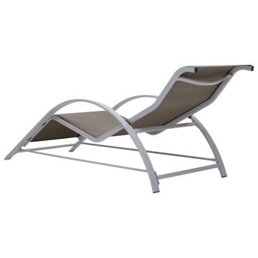vidaXL Ξαπλώστρα Taupe από Textilene και Αλουμίνιο 167x60x66cm 1 τεμ.