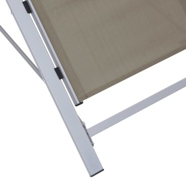 vidaXL Ξαπλώστρα Taupe από Textilene και Αλουμίνιο 167x60x66cm 1 τεμ.